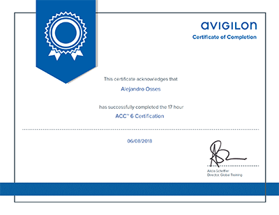 AVIGILON-ALEJANDRO-OSSES_ACC6-CERTIFICATION_AVIGILON