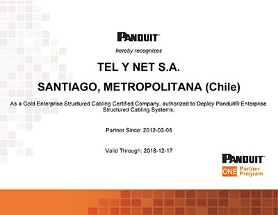 PANDUIT-certificate-2018-TELYNET-Panduit